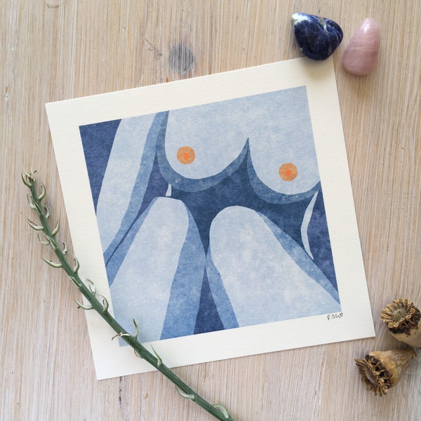 Art Print „Body in blue“ Illustration von Raissa Oltmanns