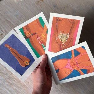 Set of 4 Art Prints in A6 “My Body my Rules” Illustration by Raissa Oltmanns