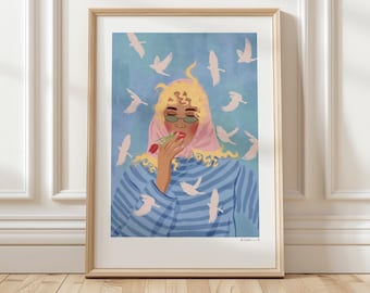 Art print “Her Mind flies” Illustration by Raissa Oltmanns