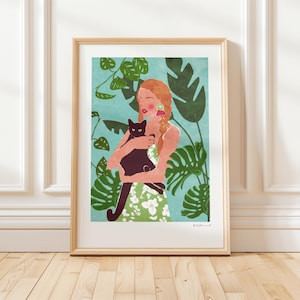 Impression d'art « Catlover » Illustration de Raissa Oltmanns