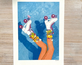 Art Print „skate like a girl“ Illustration von Raissa Oltmanns