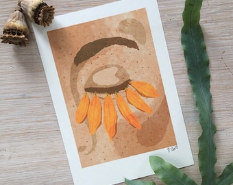 Art Print „Flower Power Eyelashes“ Illustration von Raissa Oltmanns