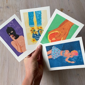 Set of 4 Art Prints in A6 “Strong Woman” Illustration by Raissa Oltmanns