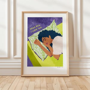Obraz na płótnie „Drogie łóżko, kocham cię!” Ilustracja: Raissa Oltmanns