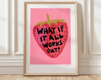 Art Print “Positive Strawberry” illustration by Raissa Oltmanns