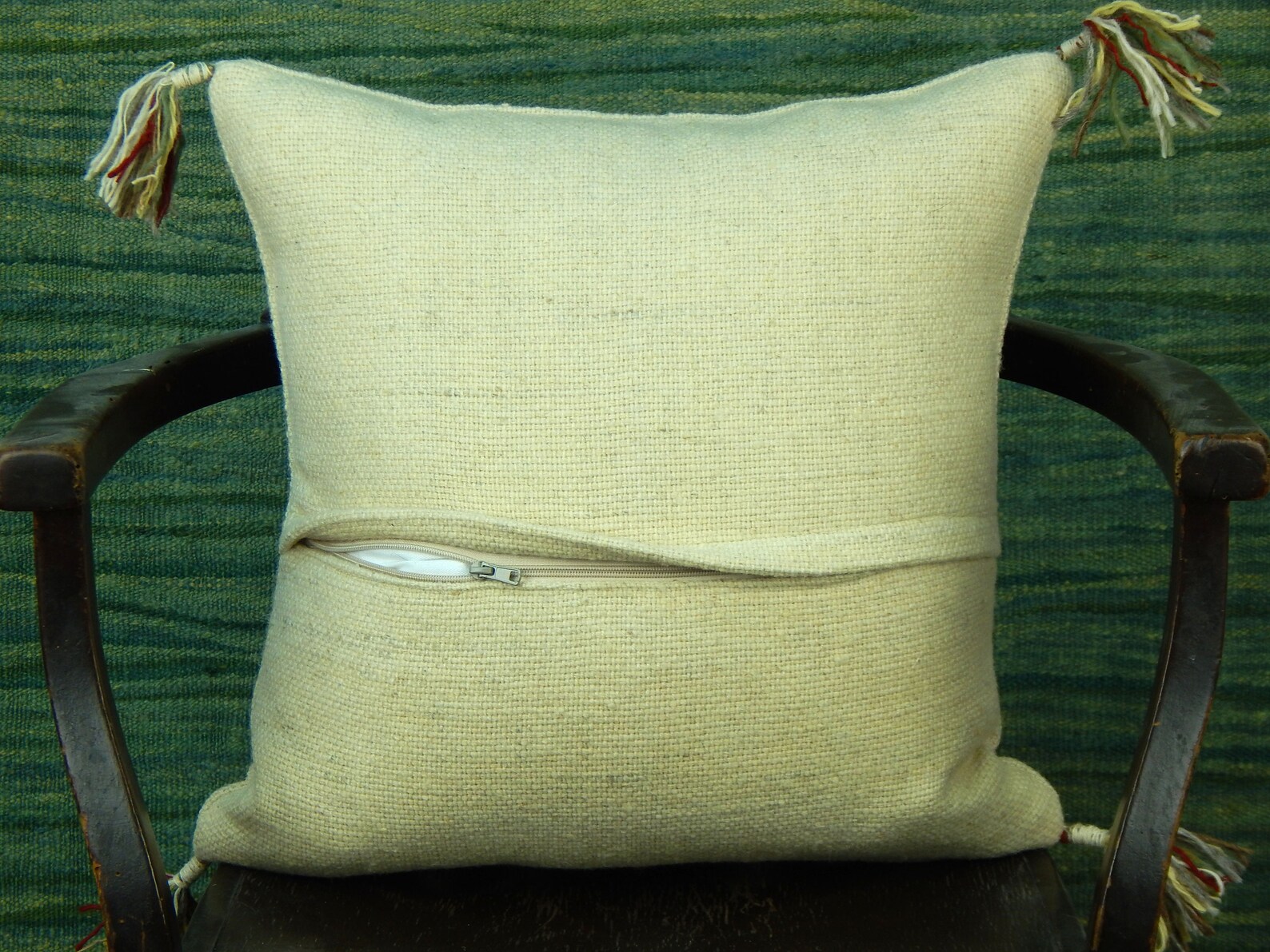 White Tassel Pillow Handwoven Cushion Large Throw Pillow Etsy