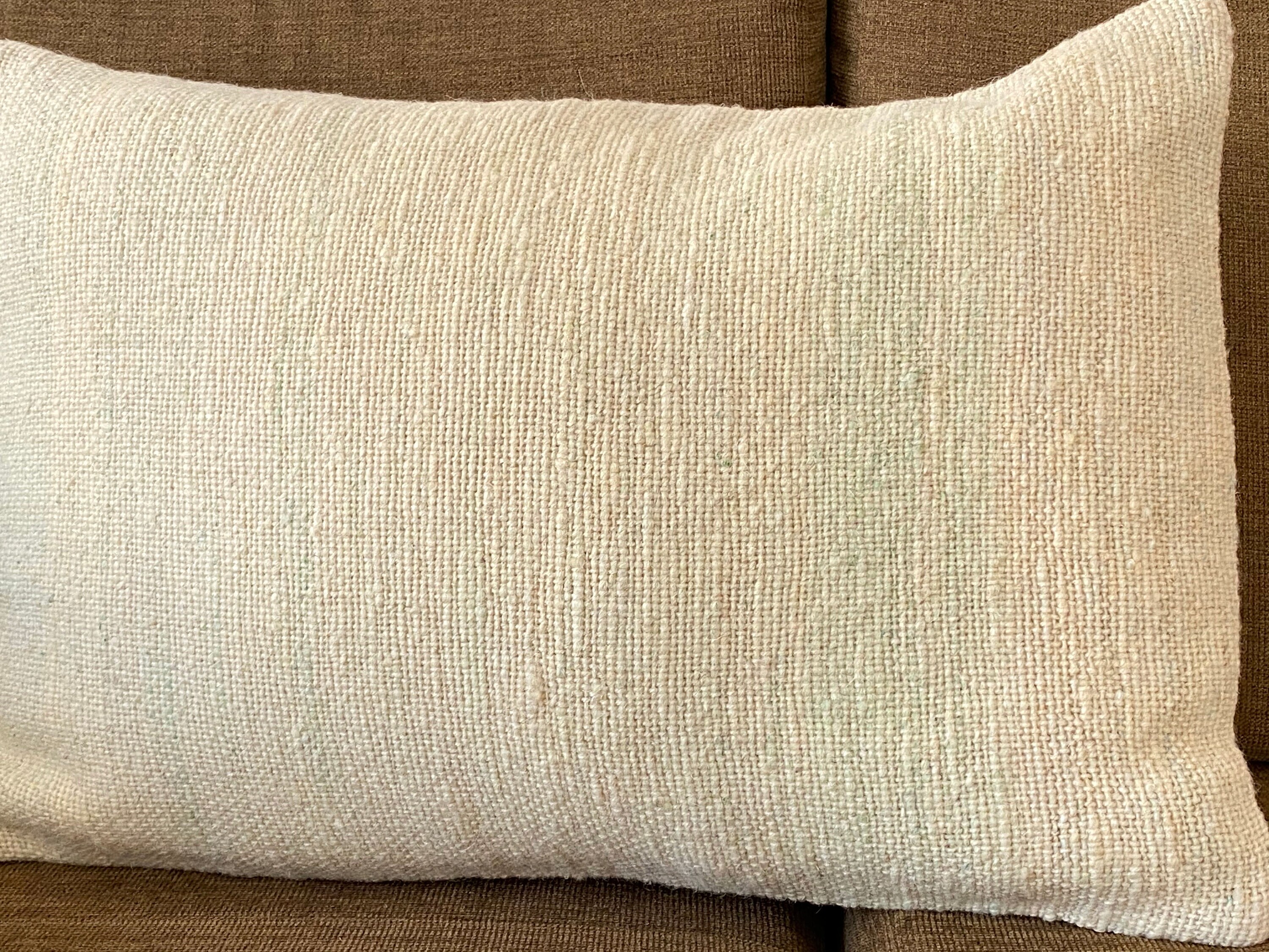 Textured Lumbar Pillow White Cream 16x24 Woven Natural Cushion Etsy
