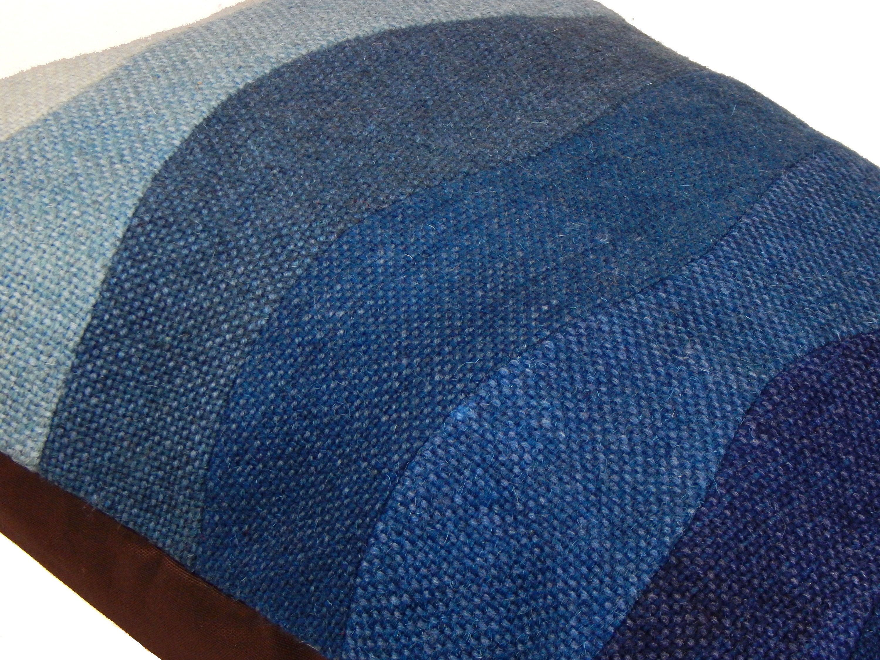 Wave Pillow Woven Throw Pillow Aqua Sky Blue Navy Sea Textured Etsy