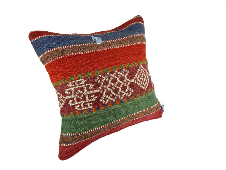 Kilim Pillow Red 16x16 Ethnic Throw Pillow Turkish Cushion Etsy