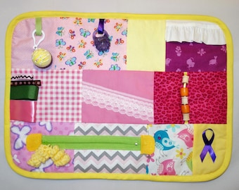 Sensory Activity Mat: Pink Fidget Quilt for Dementia/Alzheimer's