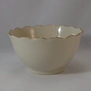 Lenox Rose Bowl: Ivory Porcelain Trinket Dish, Gold Trim