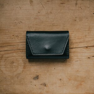 Hand stitched Leather concertina wallet, High Quality Oak Bark tanned, English leather Black