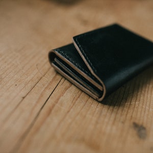 Hand stitched Leather concertina wallet, High Quality Oak Bark tanned, English leather image 2