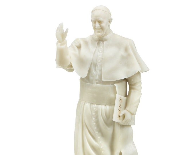 Pope Francis Gift Statue Bonded Marble, 9-inch tall