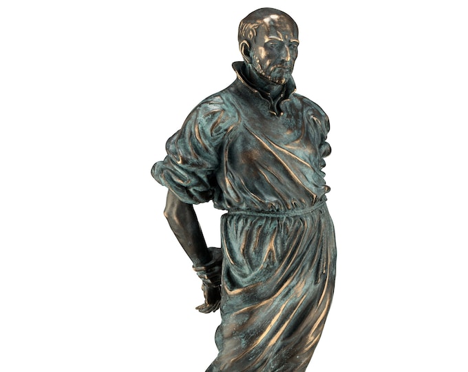 15" tall St. Ignatius of Loyola Statue in Bonded Bronze, 15-inch tall
