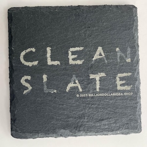 So Punny!! Clean Slate Joke Coaster Barware home goods, custom engraved stone coaster funny joke gift