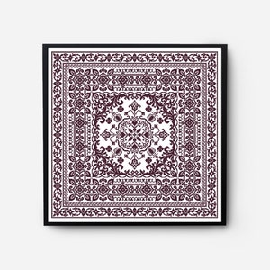 Monochromatic Sampler Cross Stitch Pattern PDF, Floral Folk Modern Counted Cross Stitch Chart, Pillow, Embroidery Antique, Instant Download