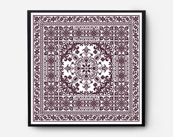 Monochromatisch Sampler Cross Stitch Patroon PDF, Floral Folk Modern Geteld Cross Stitch Chart, Kussen, Borduur Antiek, Instant Download