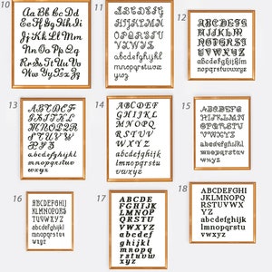 Small Text Cross Set of 57 Small Cross Stitch Fonts Patterns, Tiny Alphabets for Cross ...
