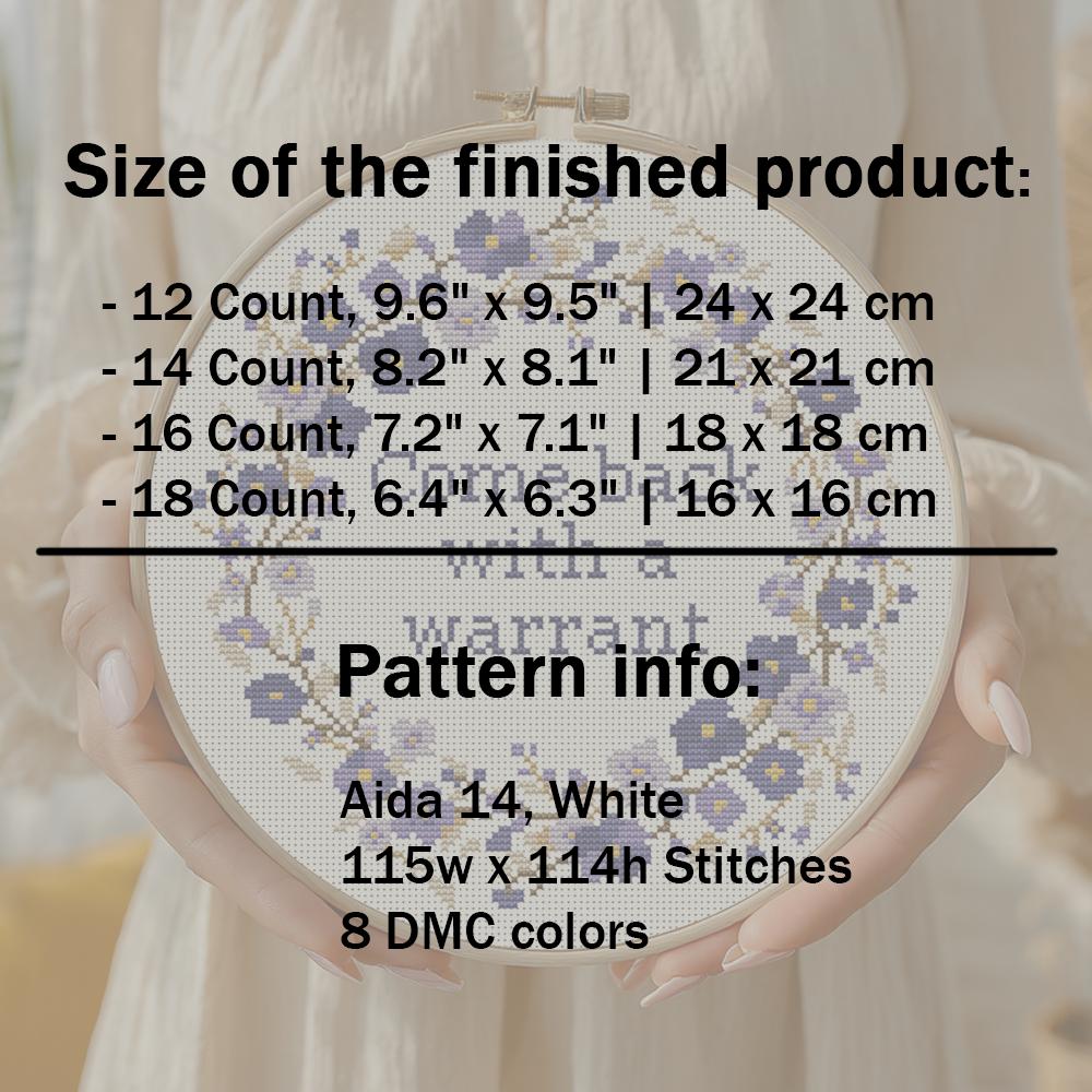 令状を持って戻ってくるクロスステッチパターンPDF花皮肉な破壊的な引用チャート皮肉な刺繍面白い下品な花輪 - Etsy 日本, image size:1000x1000