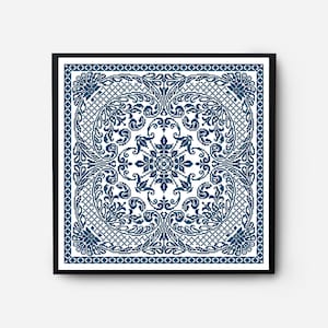 Monochromatic Sampler Cross Stitch Pattern PDF, Floral Folk Modern Counted Cross Stitch Chart, Pillow, Embroidery Antique, Instant Download