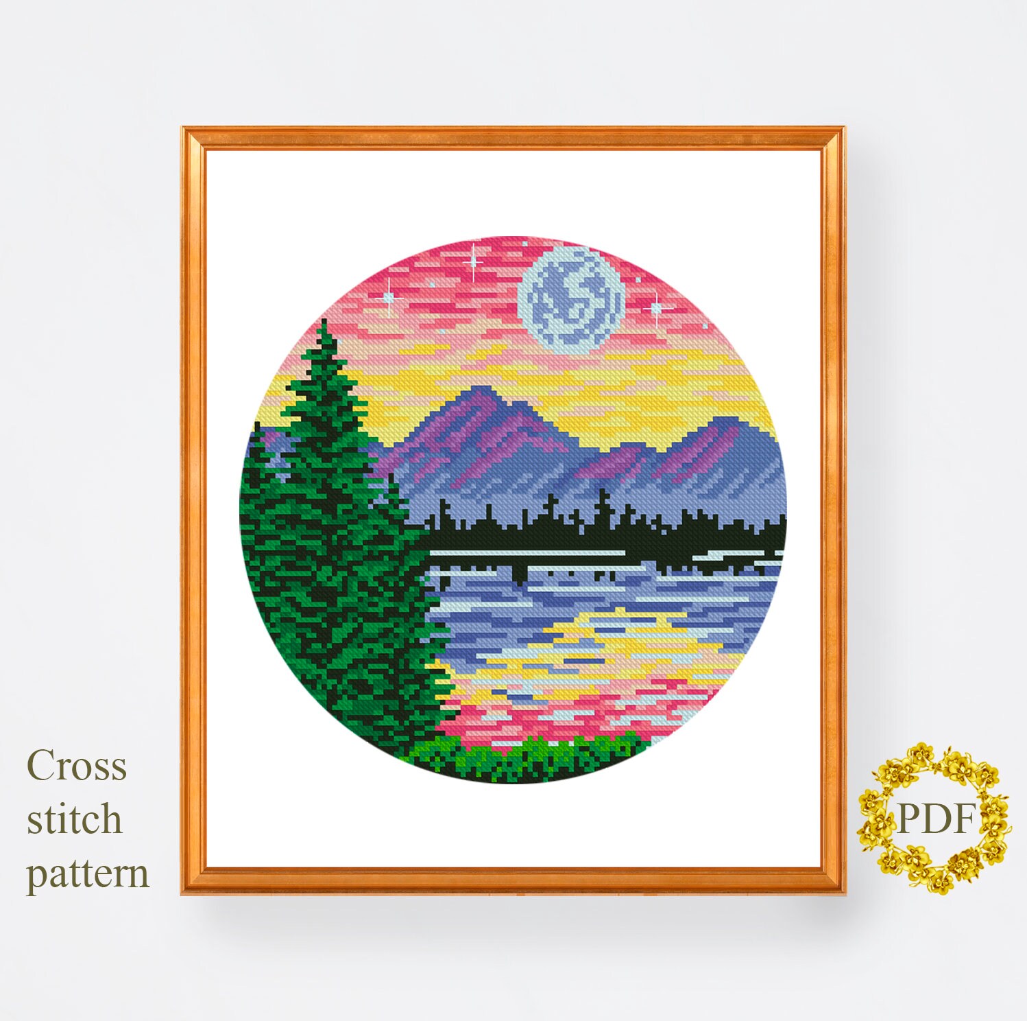 Mountains Cross Stitch Pattern Landscape Modern Cross Stitch | Etsy