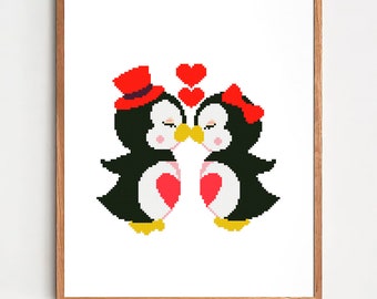 FO] Part pattern/part original design, made for my mother who loves  penguins & Yahtzee : r/CrossStitch