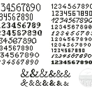 Small Text Cross Set of 57 Small Cross Stitch Fonts Patterns, Tiny Alphabets for Cross ...