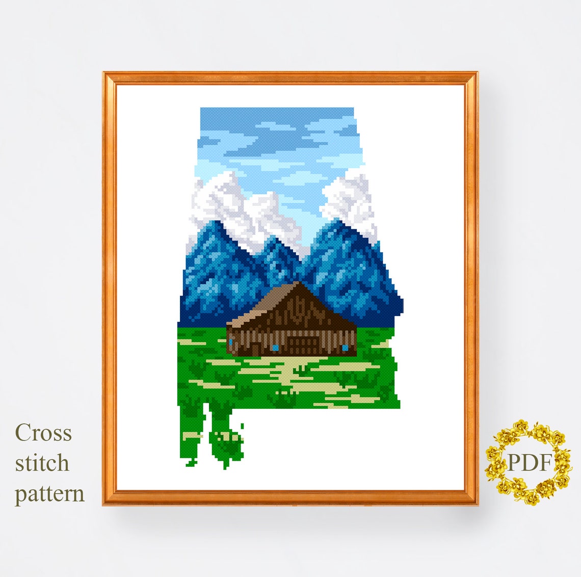 Alabama State Map Modern Cross Stitch Pattern PDF Landscape - Etsy