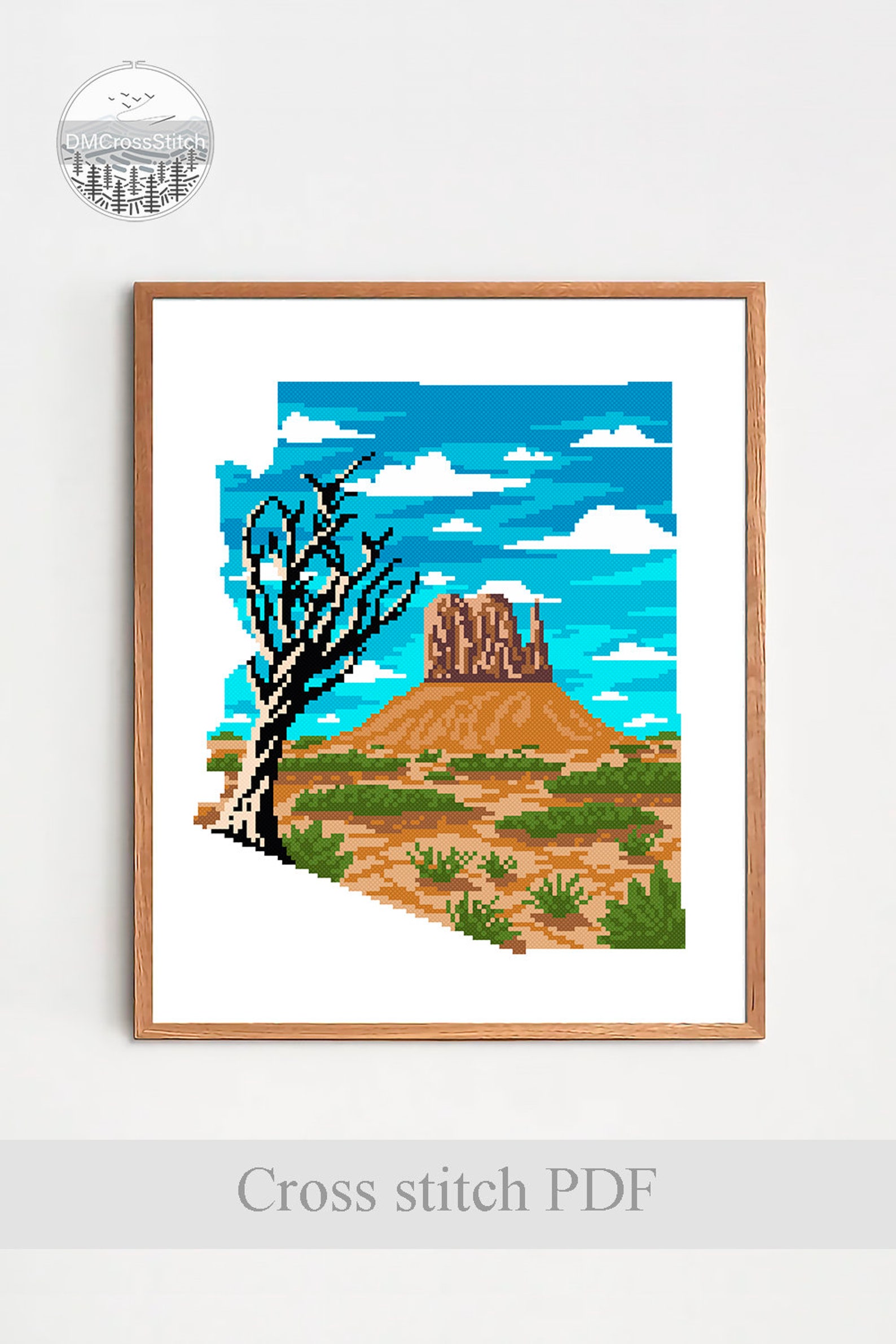 Arizona State Map Modern Cross Stitch Pattern PDF, Landscape USA ...