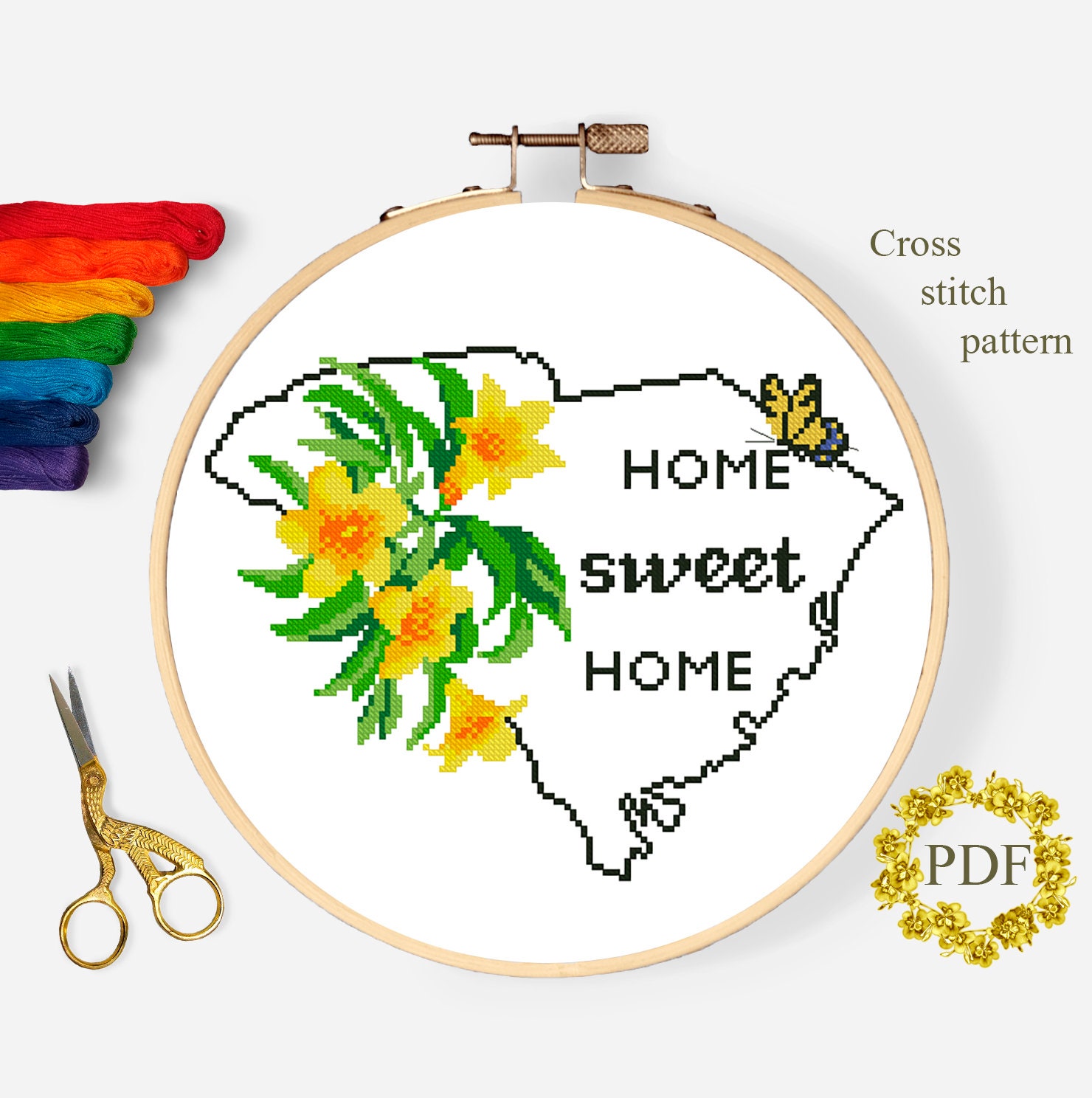 South Carolina State Cross Stitch Pattern Modern PDF Flower Etsy