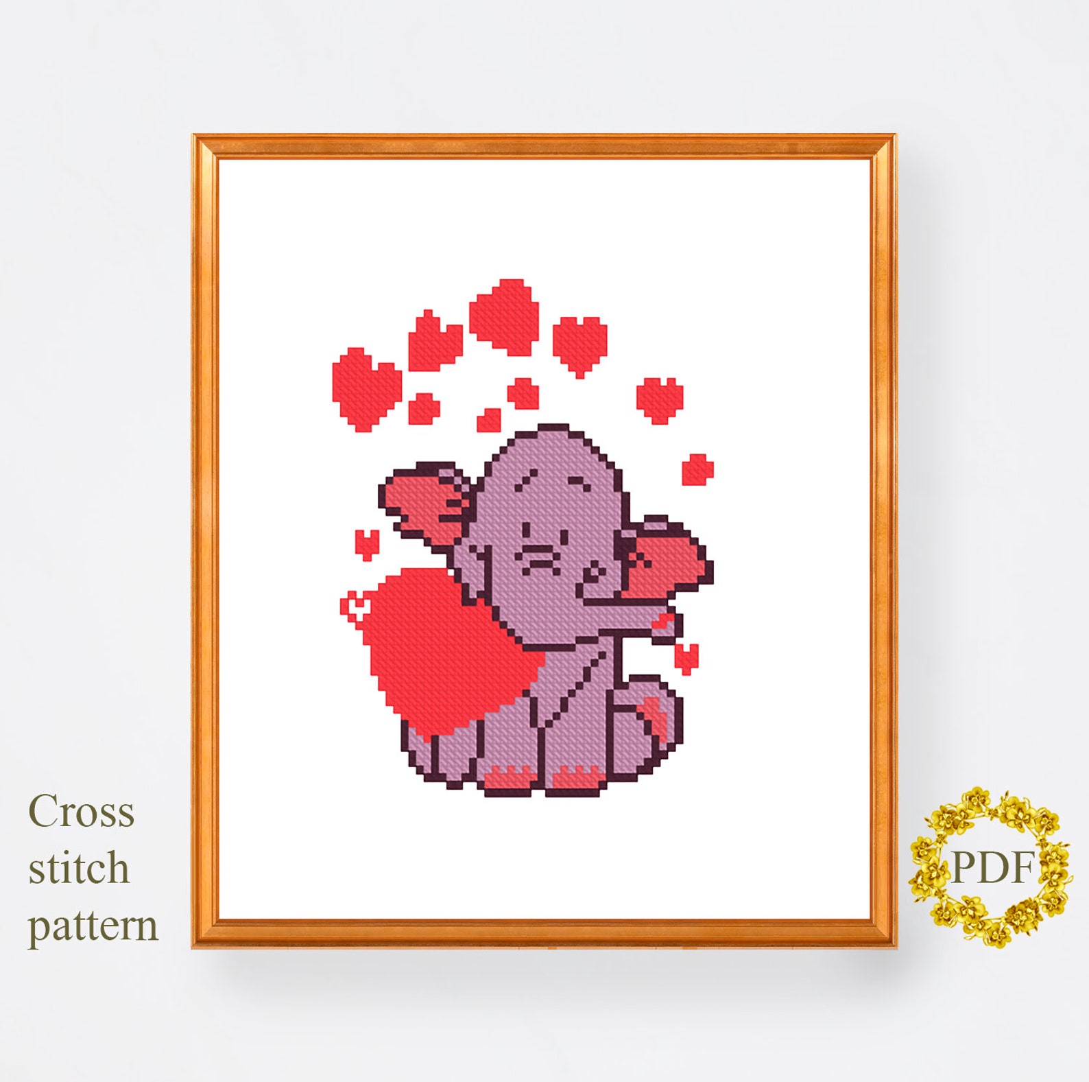 Elephant Modern Cross Stitch Pattern Animal Counted Cross Etsy