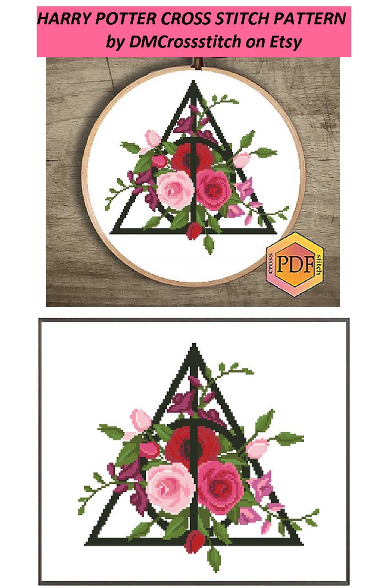 Floral Bouquet Cross Stitch Magic Symbol Nature Cross Stitch Embroidery Instant Download Flowers Roses Modern Cross Stitch Pattern PDF