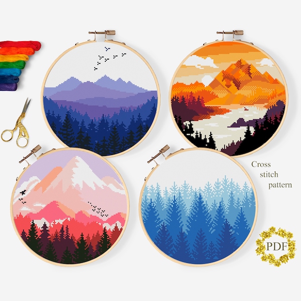 Nature Cross Stitch Etsy