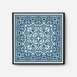 Monochromatic Sampler Cross Stitch Pattern PDF, Floral Folk Modern Counted Cross Stitch Chart, Pillow, Embroidery Antique, Instant Download