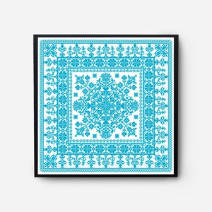 Monochrome Cross Stitch Sampler Motifs, Floral Modern Counted Cross Stitch Chart, Pillow, Embroidery Antique Pattern, Instant Download PDF
