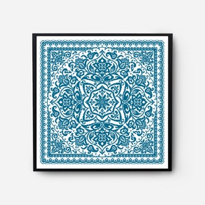 Monochromatic Sampler Cross Stitch Pattern PDF, Floral Folk Modern Counted Cross Stitch Chart, Pillow, Embroidery Antique, Instant Download