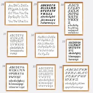 Small Text Cross Set of 57 Small Cross Stitch Fonts Patterns, Tiny Alphabets for Cross ...