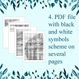 Pu&ograve; includere: Schema di punto croce in bianco e nero su pi&ugrave; pagine in un file PDF.