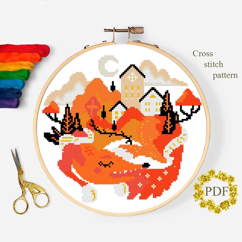 Autumn Landscape Modern Cross Stitch Pattern PDF Fox Counted - Etsy Ireland Autumn Landscape Modern Cross Stitch Pattern PDF Fox Counted - Etsy Ireland