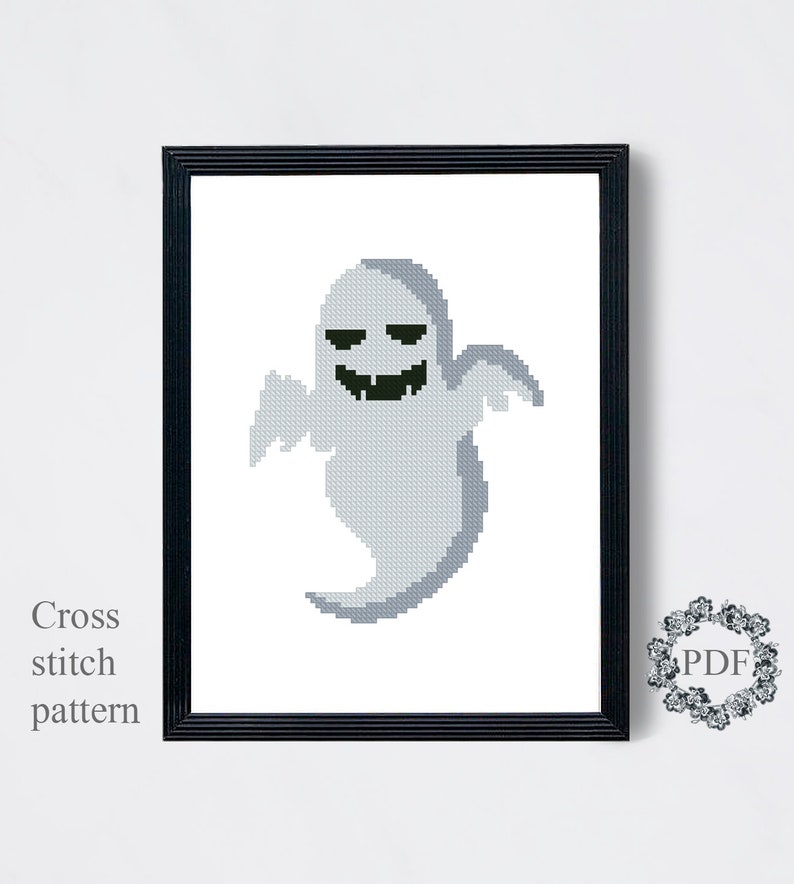 Halloween Modern Cross Stitch Pattern PDF Little Ghost | Etsy