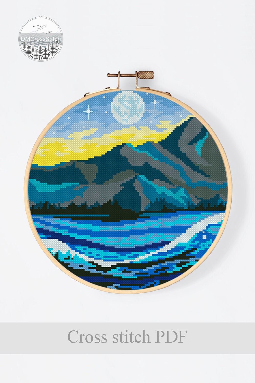 Mountain Modern Cross Stitch Pattern PDF Landscape Counted | Etsy