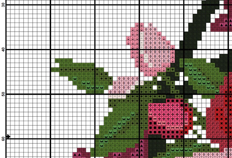 Floral Bouquet Cross Stitch Magic Symbol Nature Cross Stitch Embroidery Instant Download Flowers Roses Modern Cross Stitch Pattern PDF