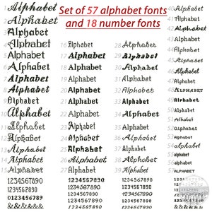 Conjunto de 57 pequenos padrões de fontes de ponto cruz, pequenos alfabetos para ponto cruz, letras e números para casamento faça você mesmo, download digital em PDF