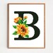 Letter B Modern Cross Stitch Pattern PDF Monogram Floral - Etsy