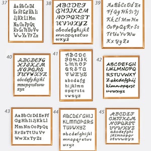 Small Text Cross Set of 57 Small Cross Stitch Fonts Patterns, Tiny Alphabets for Cross ...