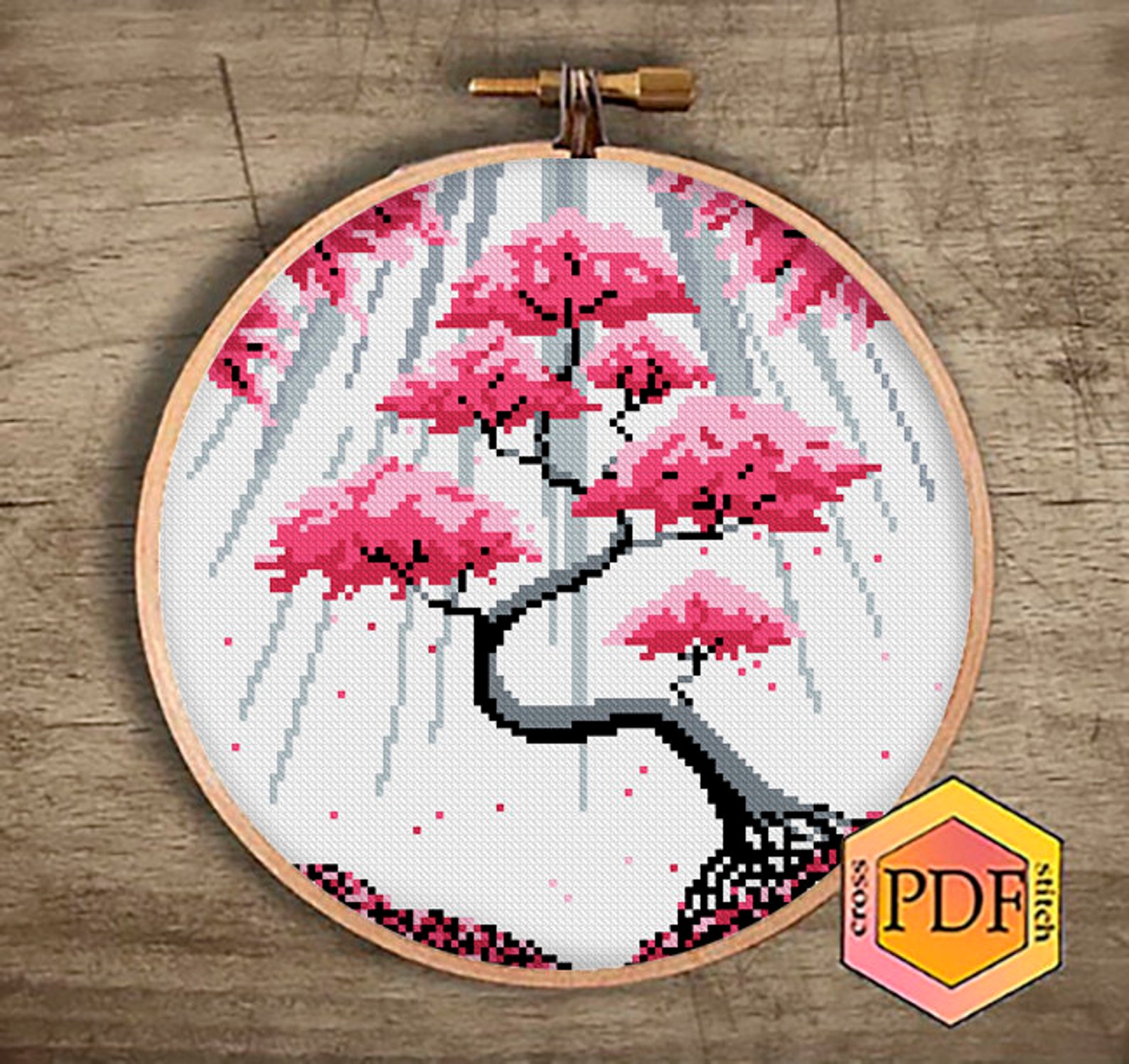Tree Spring Modern Cross Stitch Pattern PDF Landscape Counted - Etsy