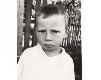 funny child portrait Vintage boy photo Greece Greek little boy in school uniform tunic children found snapshot *6022F boys and girls