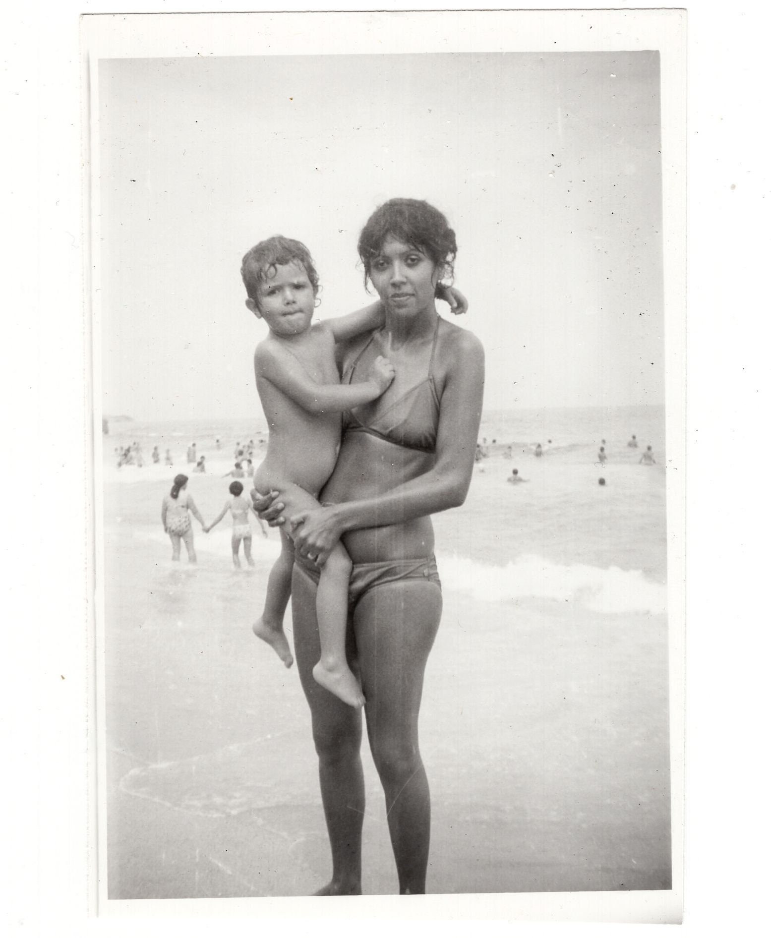 Vintage Beach Photo Family on Beach Man Woman Boy Girl - Etsy
