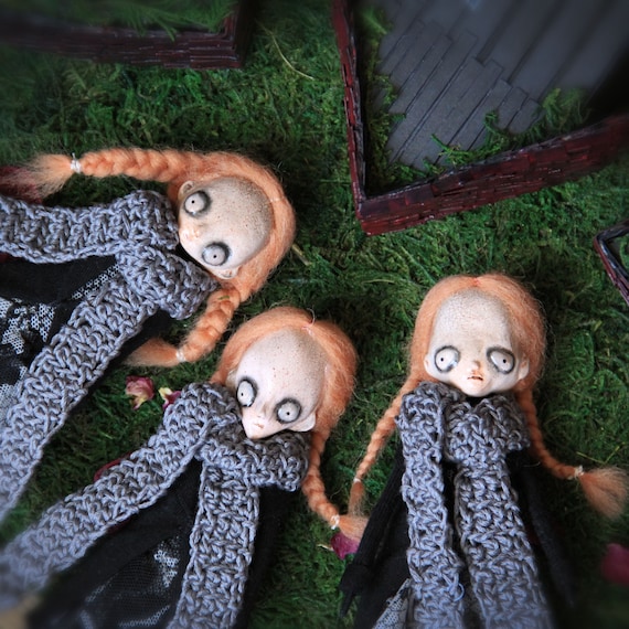 Reserved for Breianna Axt /3 witches in houses / dolls